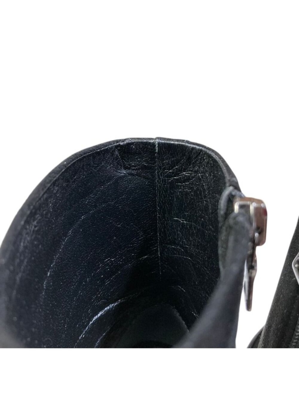 Prada Pointed Toe Suede Short Boots Black - Picture 5 of 14